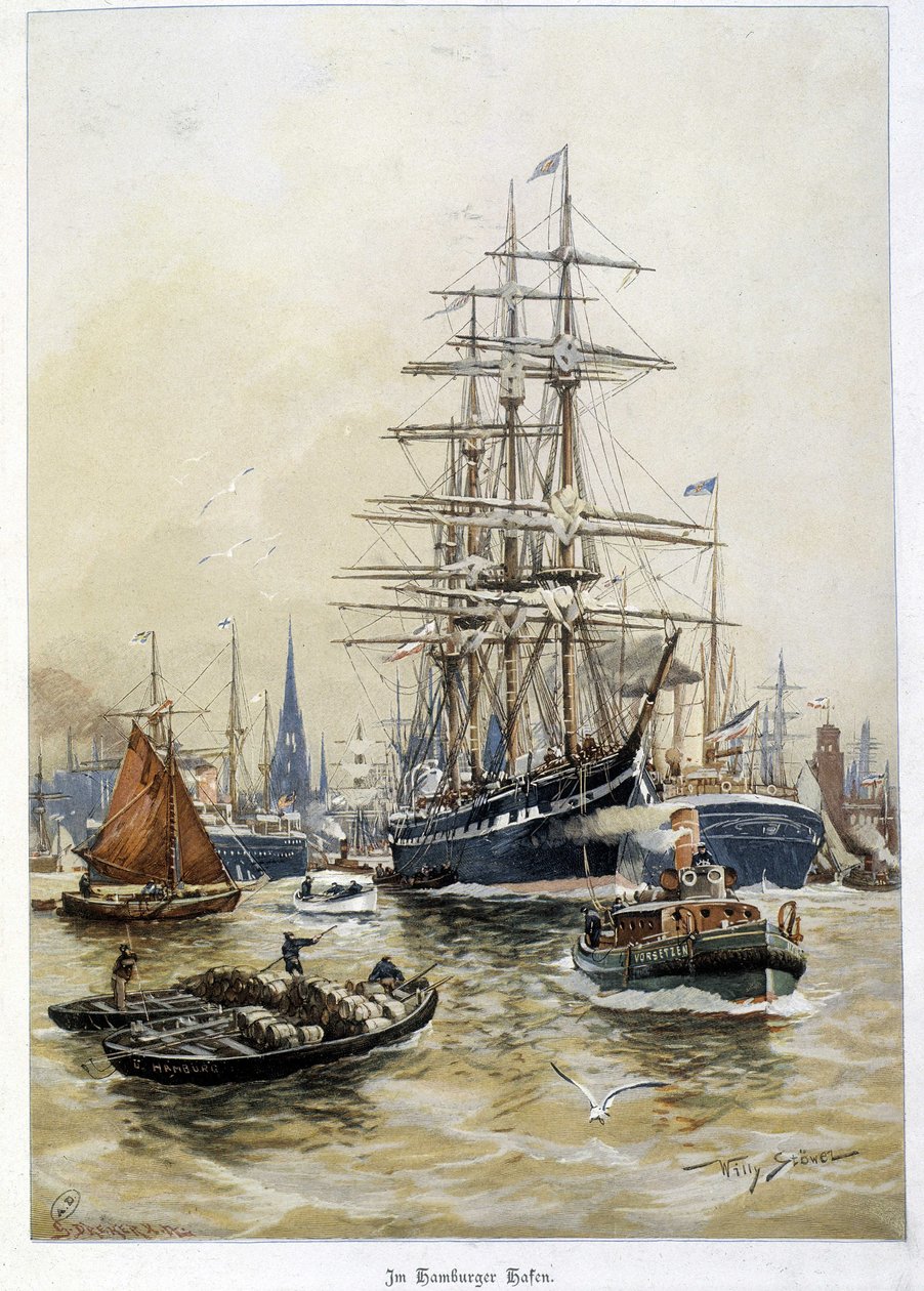 Der Hafen von Hamburg im 19. Jahrhundert von Unknown artist