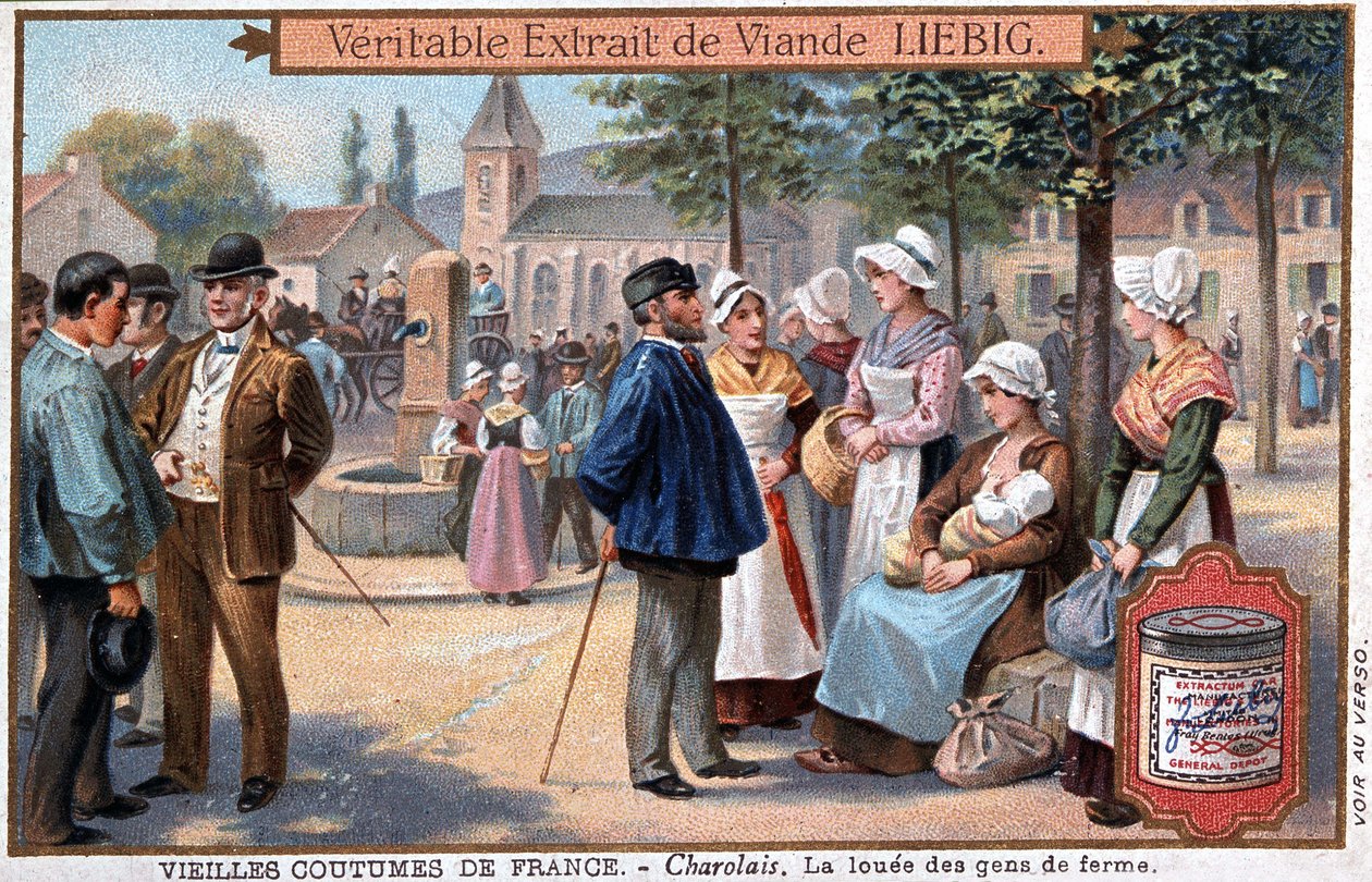 Die gepachtete Bauernfamilie im Charolais von Unknown artist