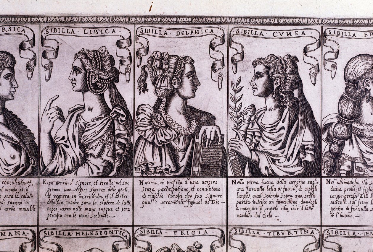 Die Sibyllen: libysch, delphisch, kumäisch (Gravur) von Unknown artist