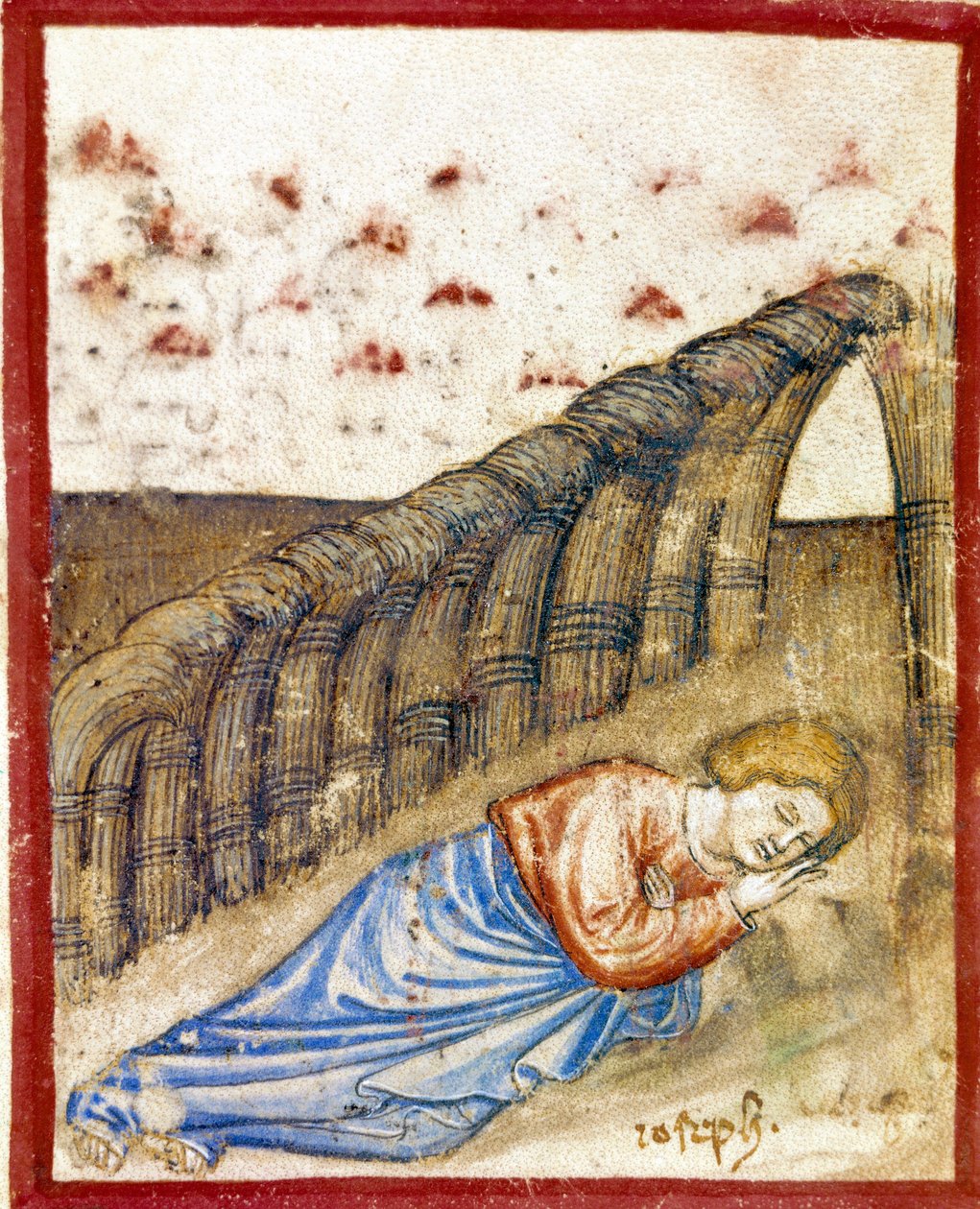 Die Vision von Joseph, Sohn von Jakob Miniatur aus Codex 212 (oder Padovano Codice oder Bibel von Padua) 1390-1400 Rovigo, Accademia dei Concordi von Unknown artist