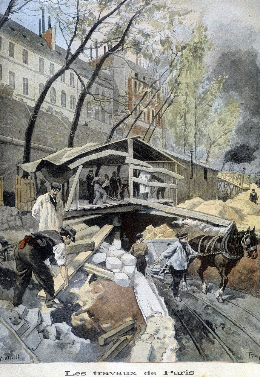 Die Arbeiten der Metro in Paris - in „Le Petite Journal“, Mai 1899 von Unknown artist