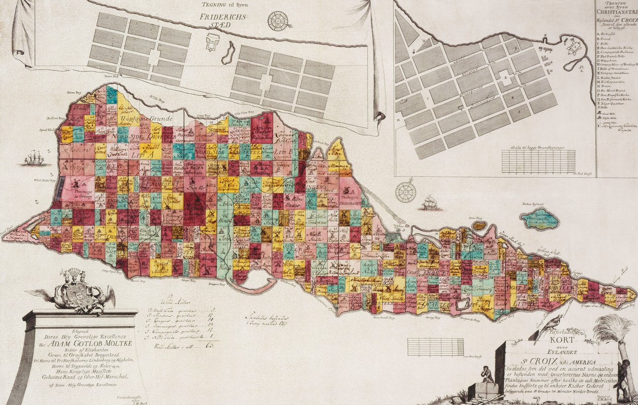 Tilforladelig Kort over Eglandet St. Croix udi America, Kopenhagen, 1754 von Unknown artist