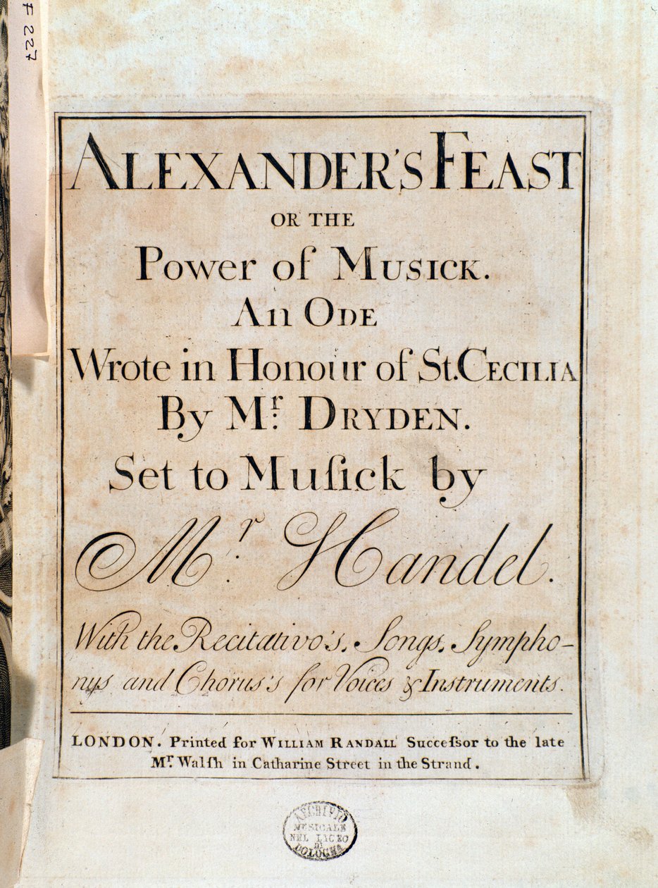 Titelseite der Partitur von Alexander