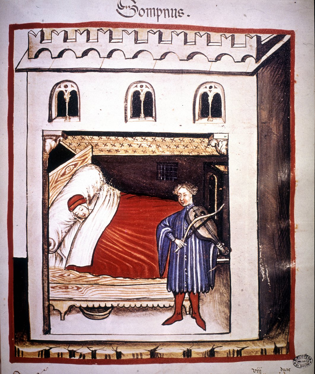 Medizinisches Traktat „Tacuinum sanitatis“ aus dem 14. Jahrhundert: Schlaf von Unknown artist