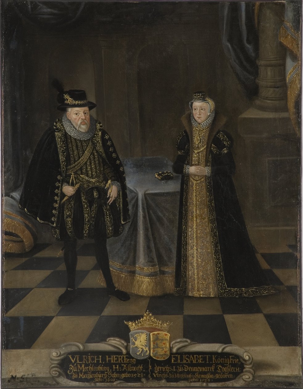 Porträt von Ulrich III. (1527-1603), Herzog von Mecklenburg und Elisabeth von Dänemark (1524-1586), Herzogin von Mecklenburg von Unknown artist