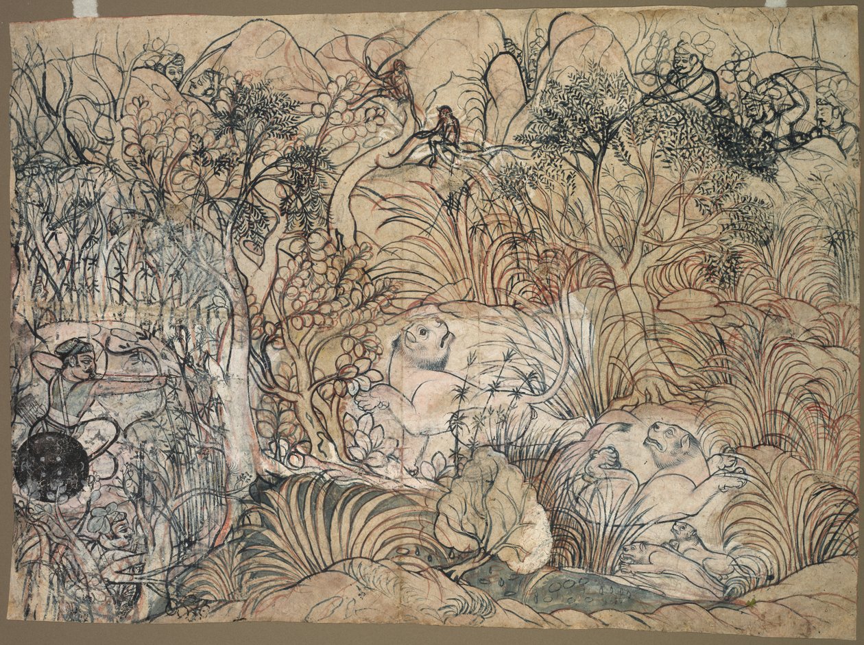 Umed Singh von Kota jagt Löwen von Unknown artist