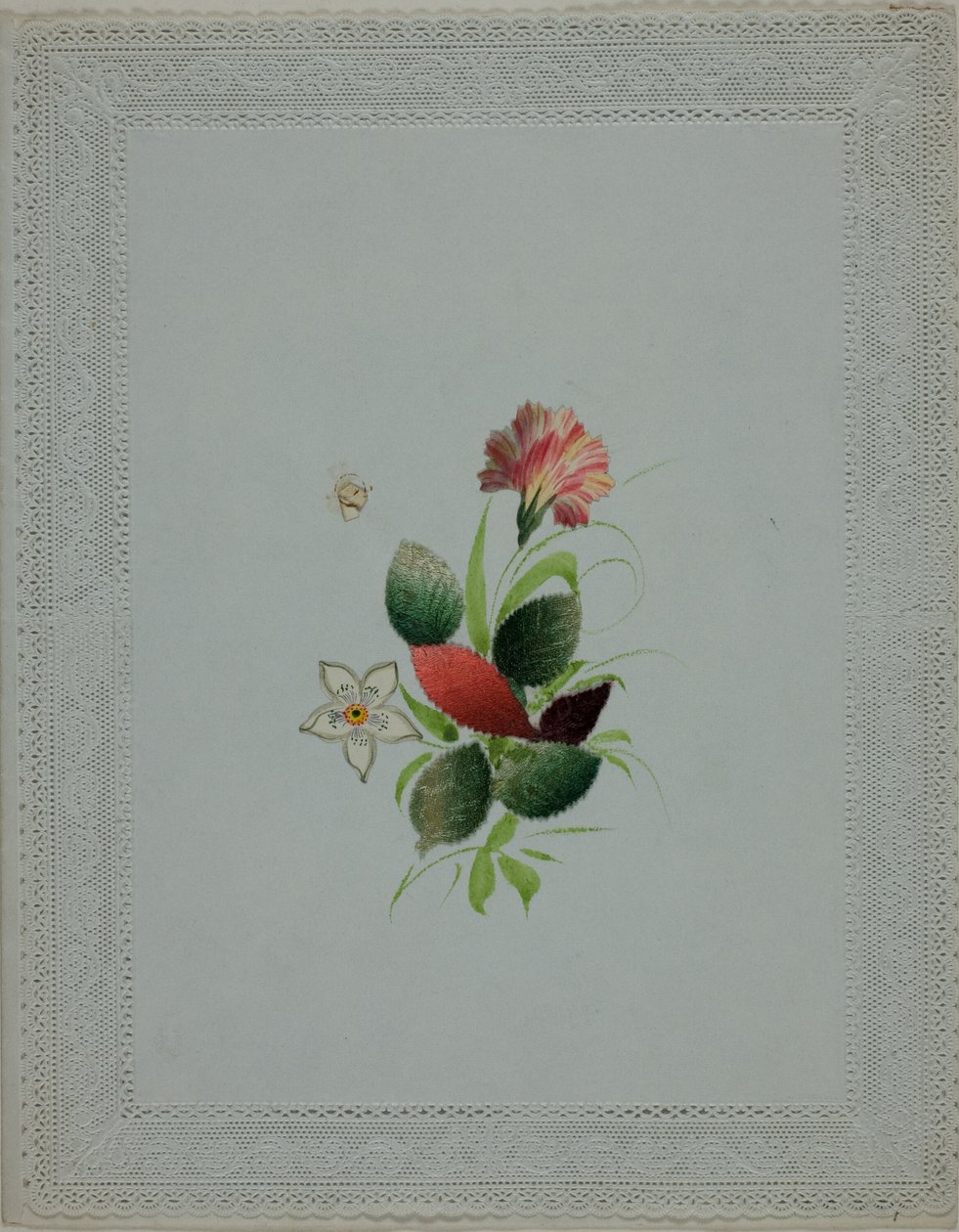 Unbetitelter Valentinstag (Rosa und weiße Blumen) von Unknown artist