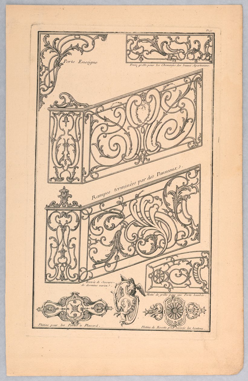 Verschiedene Entwürfe für dekorative Metallarbeiten von Unknown artist