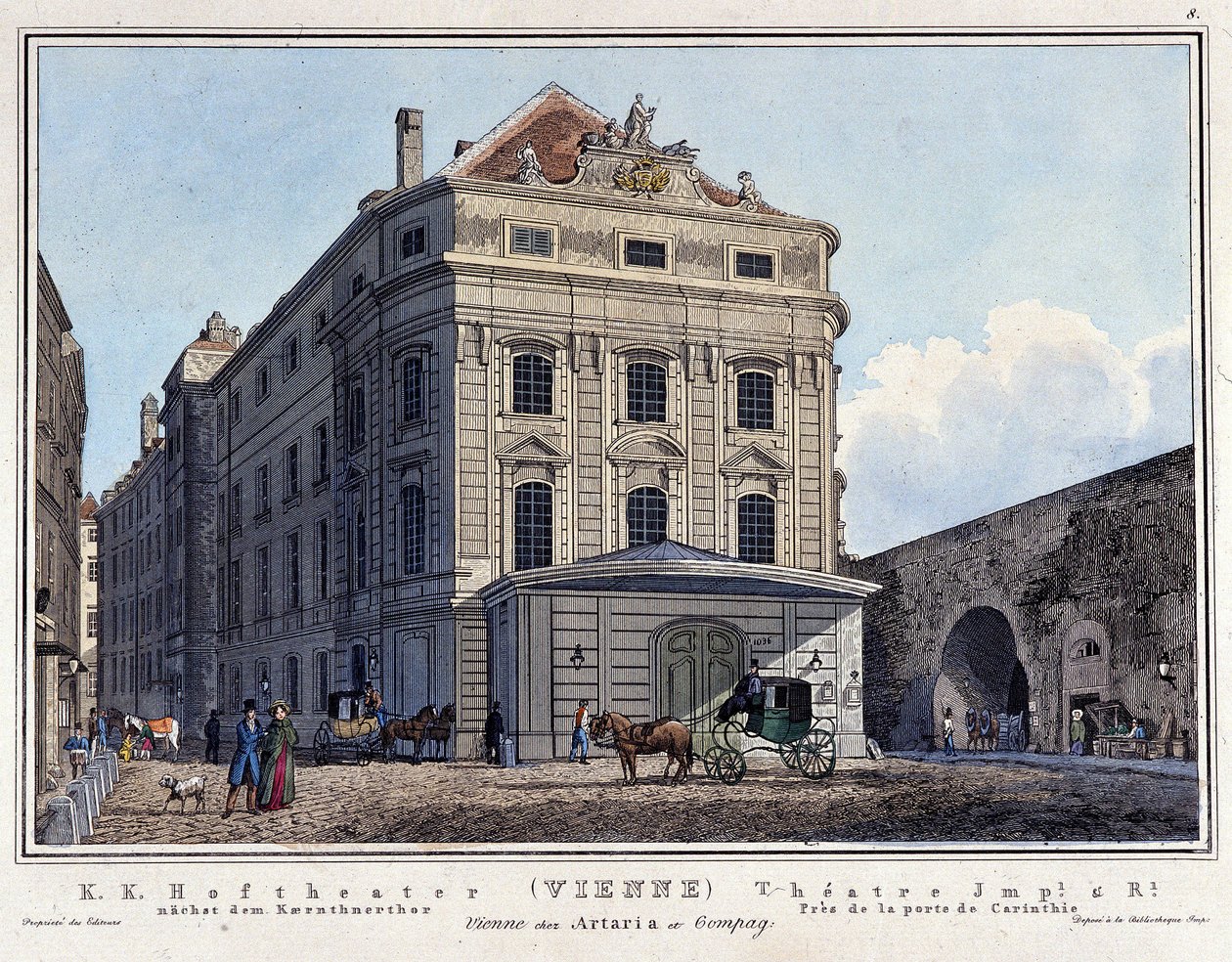 Ansicht des National Hoftheaters in Wien im 19. Jahrhundert von Unknown artist