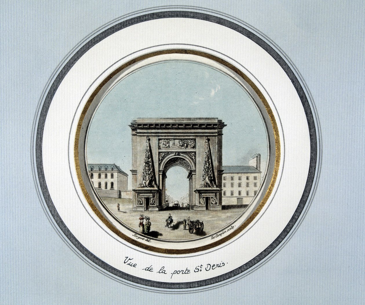 Ansicht der St Denis Tür - Gravur von Unknown artist