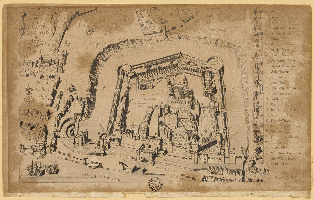 Ansicht des Tower of London im Jahr 1553 von Unknown artist