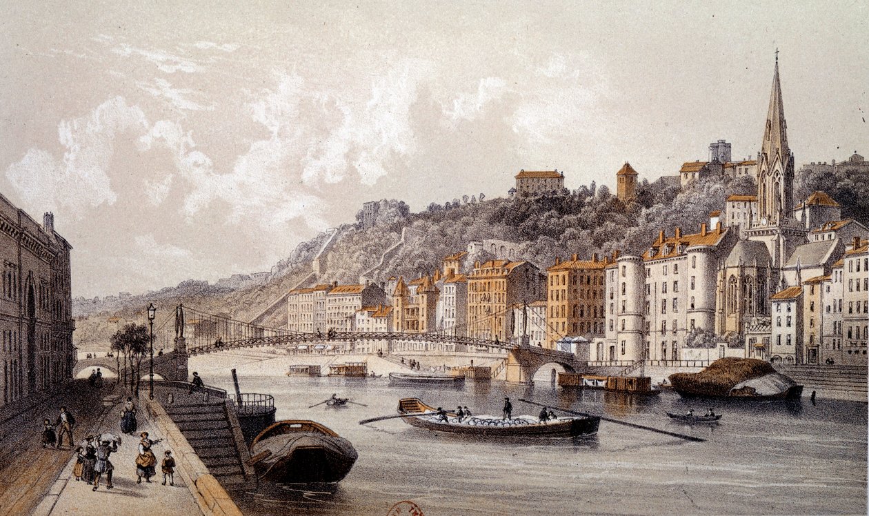 Ansicht der Stadt Lyon vom Quai Tilsitt von Unknown artist