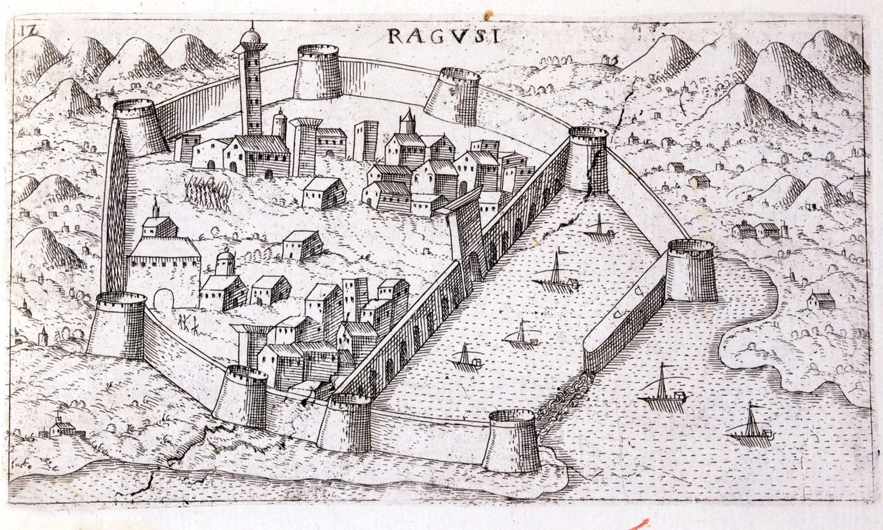 Ansicht der Stadt Ragusa im 16. Jahrhundert von Unknown artist