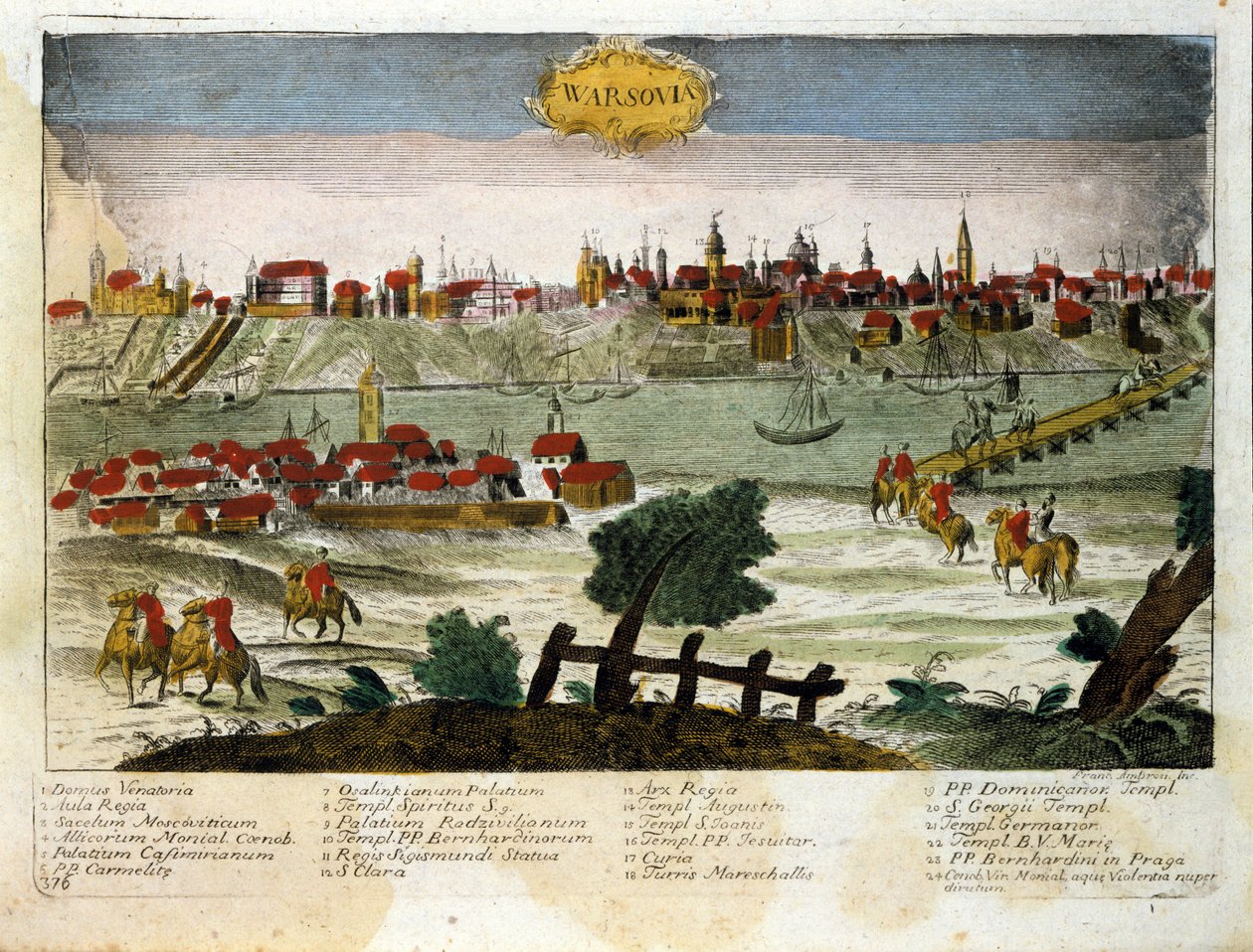 Ansicht der Stadt Warschau in Polen. Ende des 18. Jahrhunderts von Unknown artist