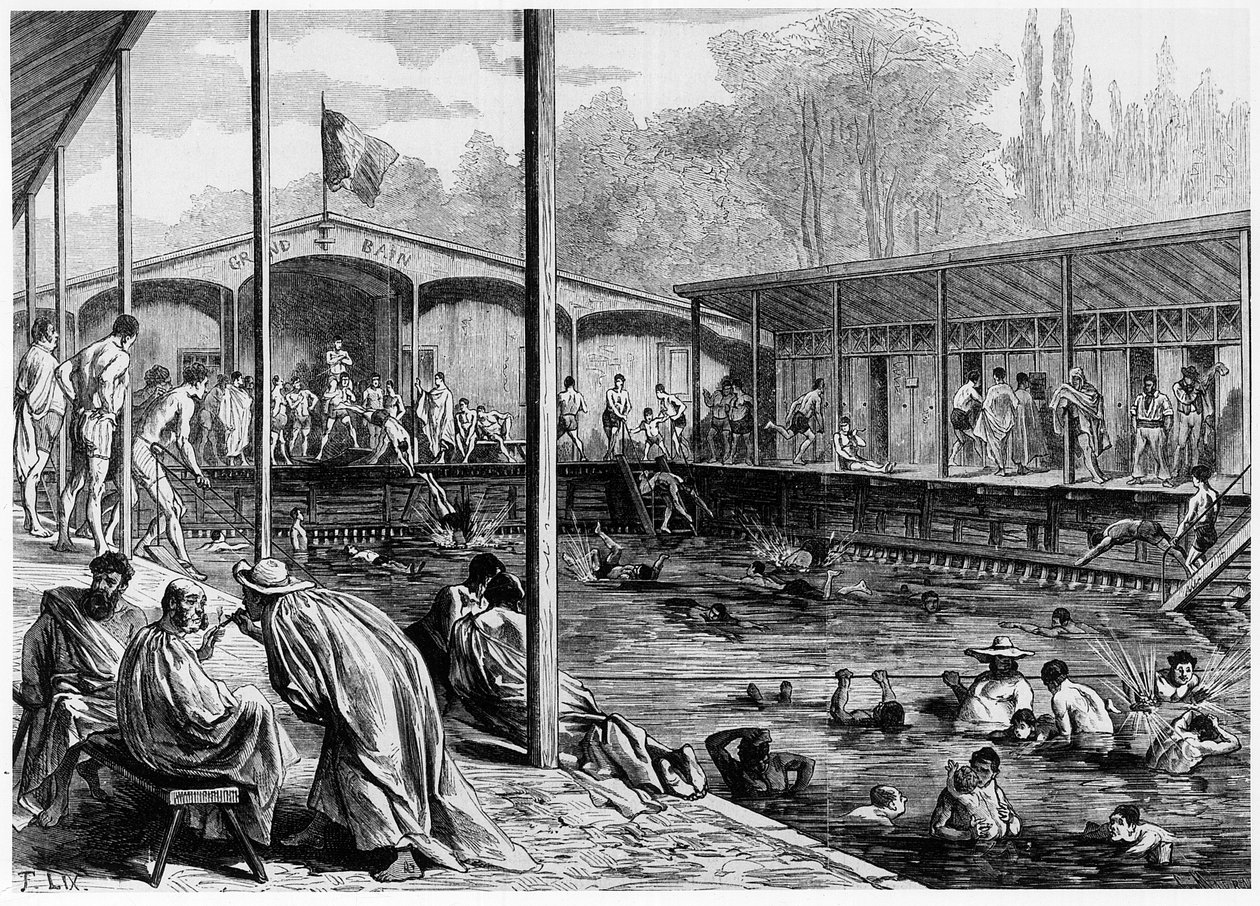 Ansicht der Kaltbäder in Paris von Unknown artist