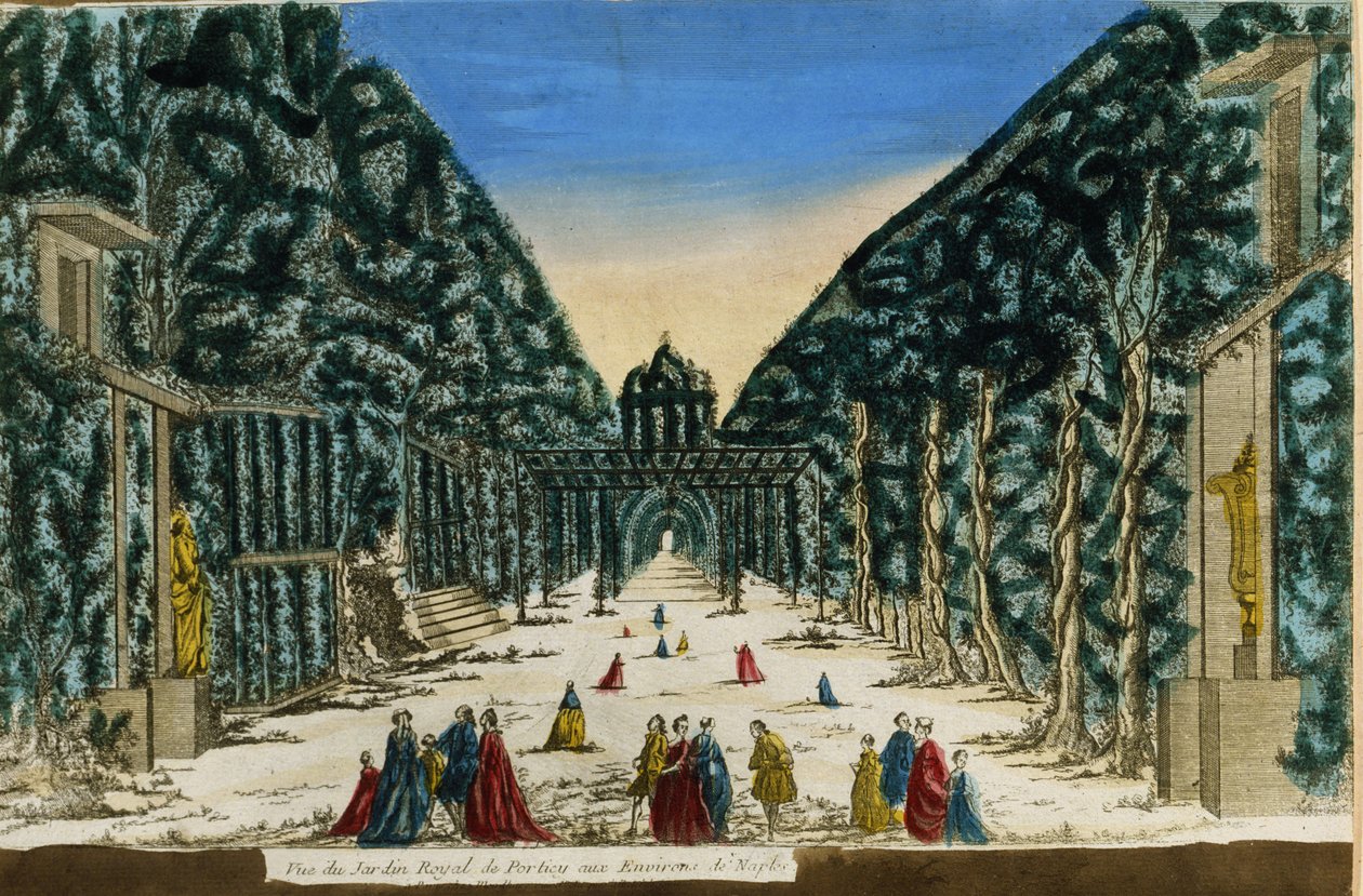 Ansicht des königlichen Gartens von Portici bei Neapel im Jahr 1760 von Unknown artist