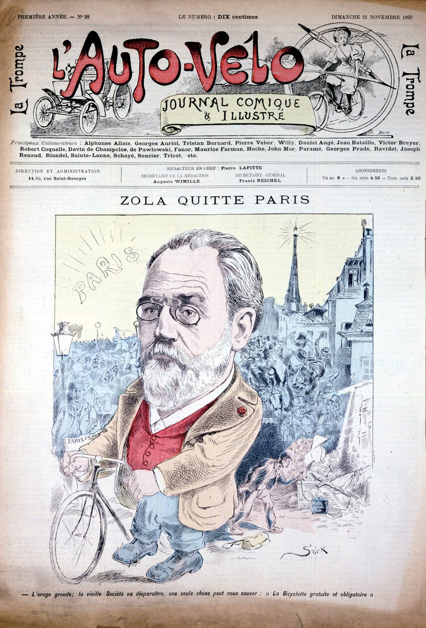 Zola verlässt Paris mit dem Fahrrad - in „l