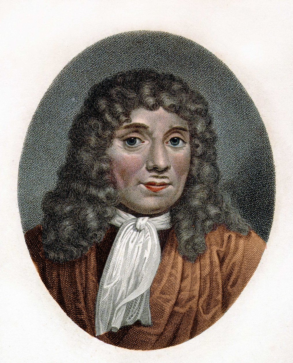 Porträt von Antonie Van Leeuwenhoek, niederländischer Naturforscher (1632-1723). 18. Jahrhundert Gravur von Unknown artist
