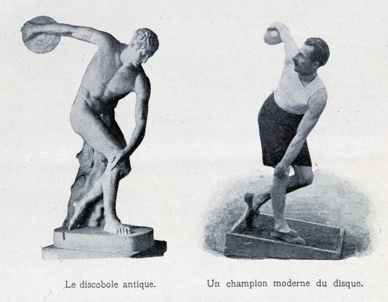 Der antike Diskobol und ein moderner Rekordmeister. von Unknown artist