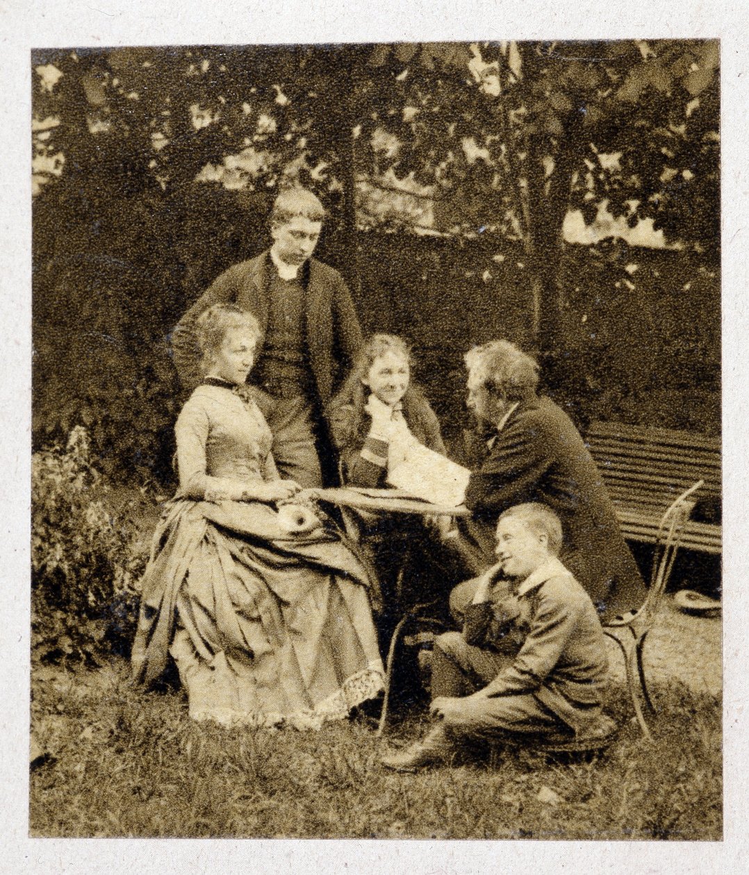 Gustave Eiffel mit Familie. Fotografie 1882 von Unknown photographer