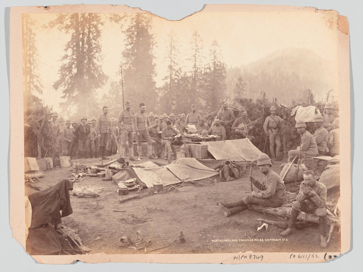 Northumberland Fusiliers Messe während der Black Mountain Expedition, 1888 von Unknown