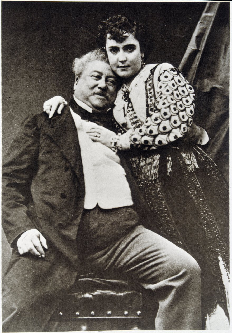 Porträt von Alexandre Dumas Père (1802 - 1870) und seiner Geliebten von Unknown photographer