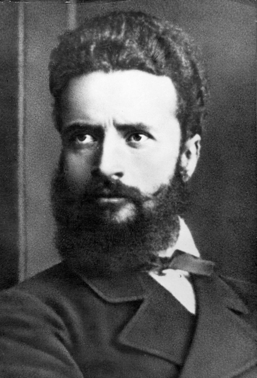 Porträt von Hristo Botev, bulgarischer Dichter und Journalist, auch bekannt als Revolutionär und Nationalheld von Unknown photographer