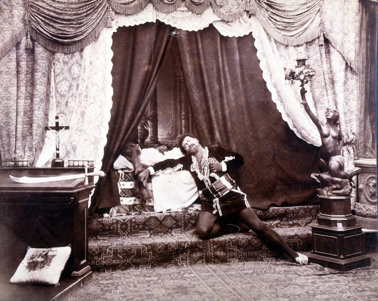 Porträt des italienischen Tenors Francesco Tamagno (1850 - 1905) im letzten Akt von Otello von Giuseppe Verdi von Unknown photographer