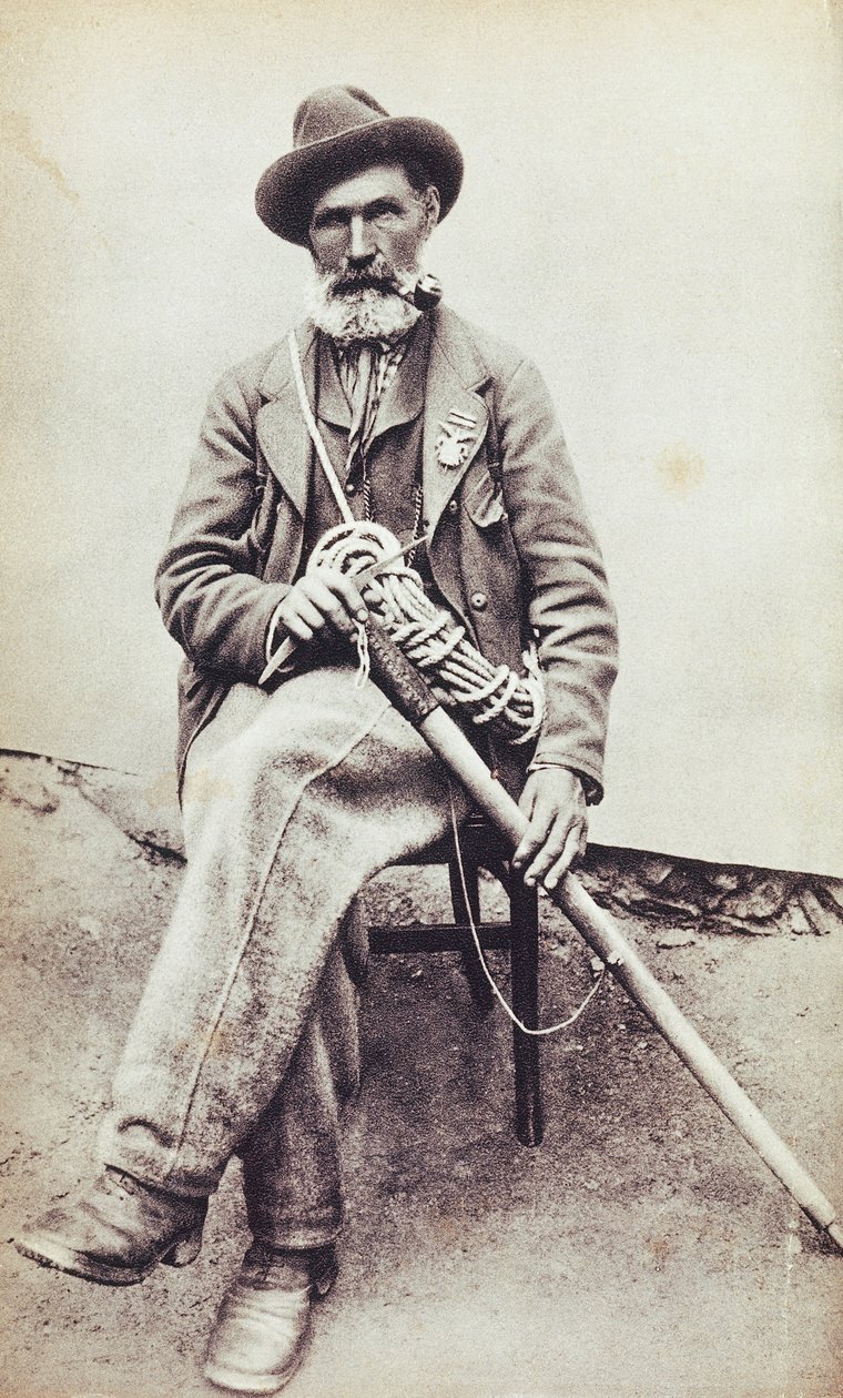Porträt des italienischen Bergsteigers Jean-Antoine Carrel (Valtournenche) von Unknown photographer