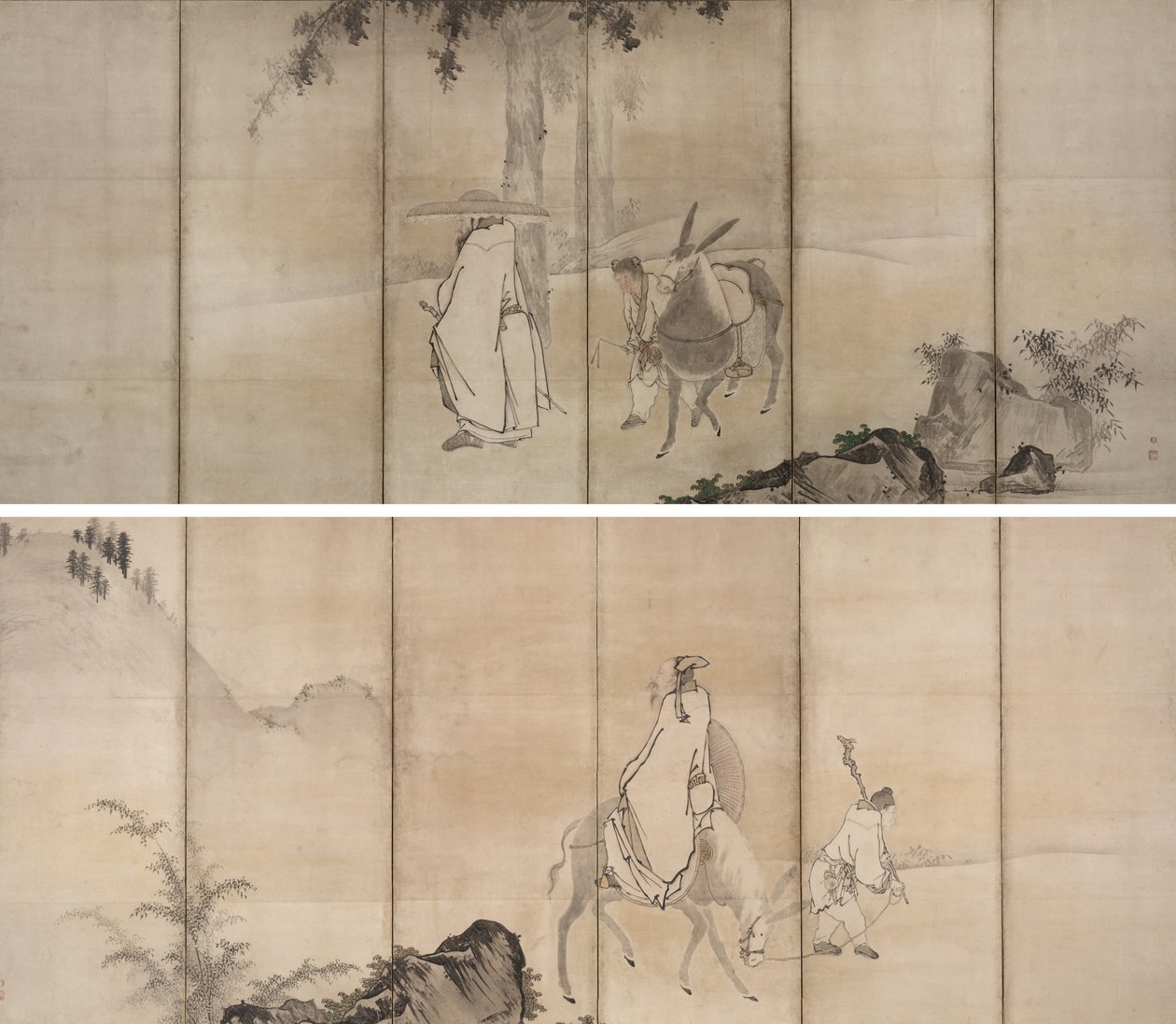 Su Shi (So Shoku) und Pan Lang (Han Rō) von Unkoku Tōgan