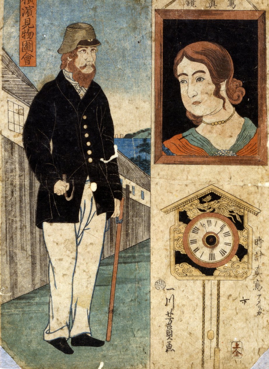 Sehenswürdigkeiten in Yokohama, 1860 von Utagawa Yoshikazu