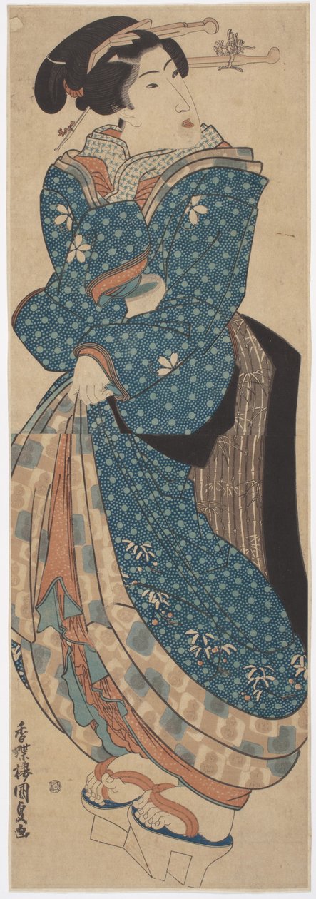 Stehende Frau von Utagawa (1786 1865) Kunisada