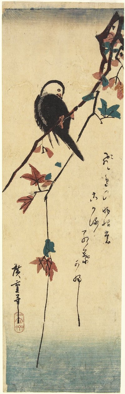 (Vogel auf Ahornzweig), 1830-1858 von Utagawa Hiroshige