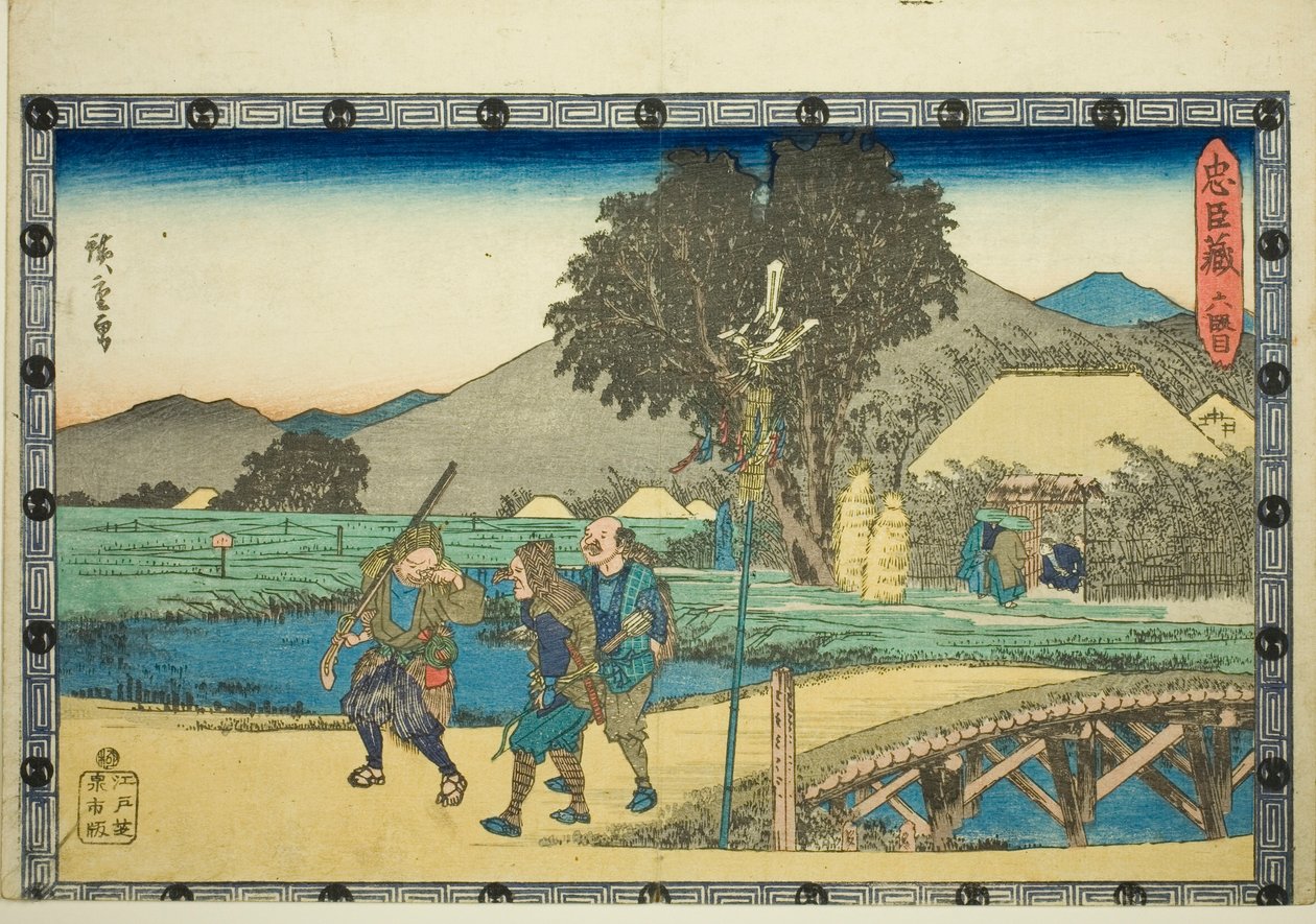 Akt 6, aus der Serie "Die Rache der loyalen Vasallen" von Utagawa Hiroshige