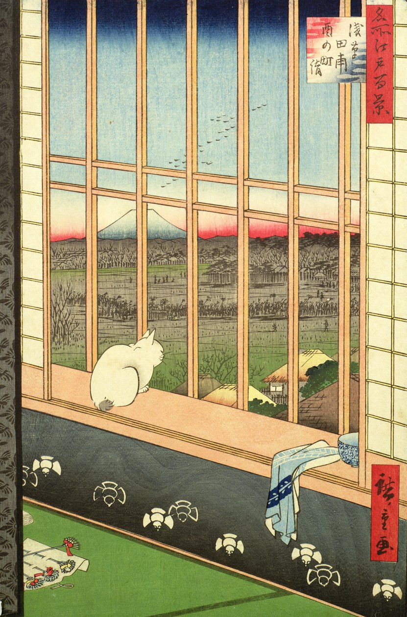 Asakusa-Reisfelder während des Hahnenfestes aus der Serie 