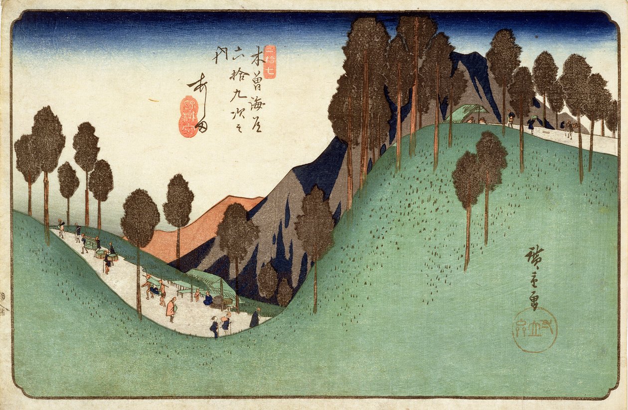 Ashida, aus Neunundsechzig Stationen auf der Kisokaido-Straße, ca. 1838 von Utagawa Hiroshige