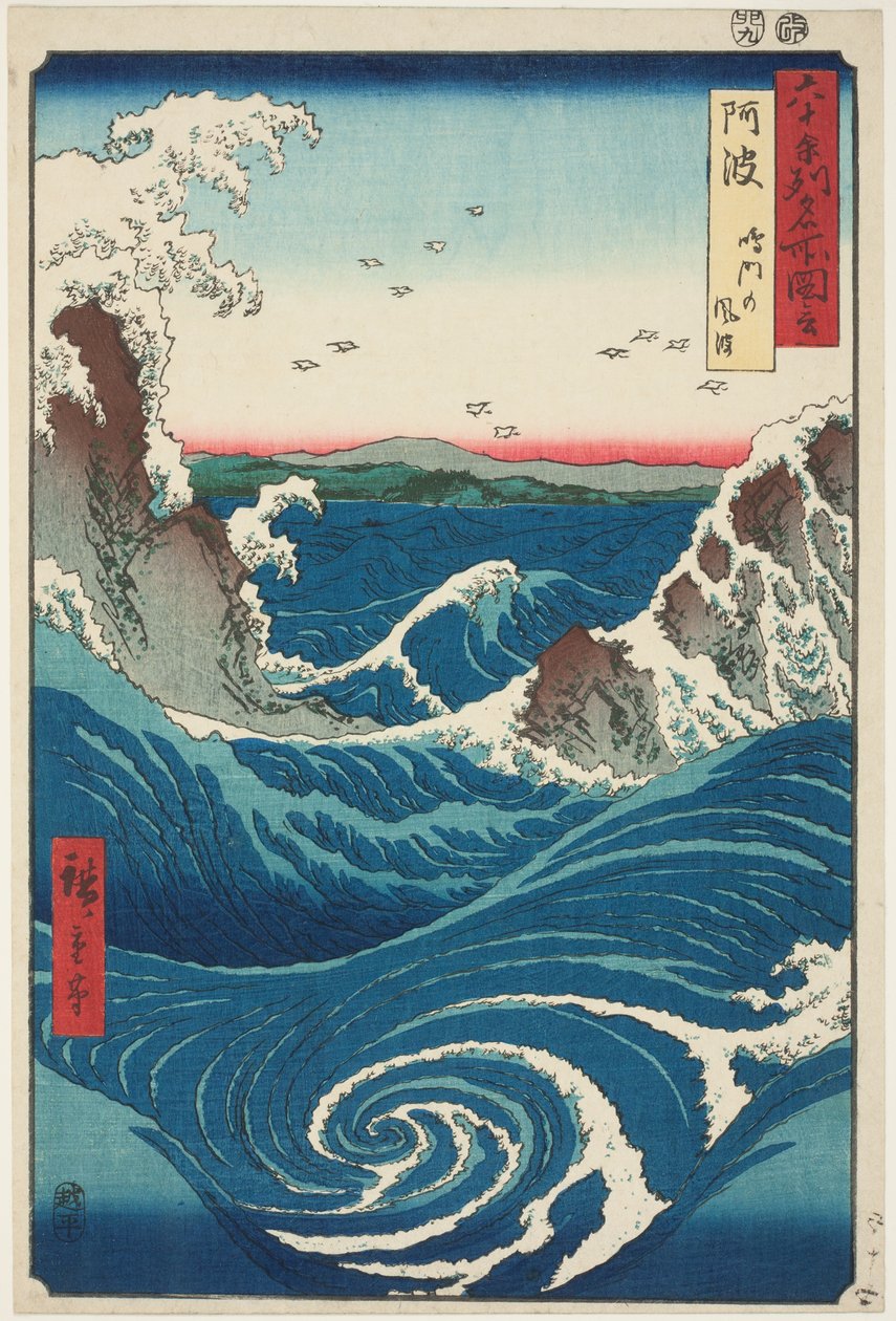 Awa Provinz: Naruto-Strudel, aus der Serie Berühmte Orte in den Sechzig-Etwas Provinzen von Utagawa Hiroshige