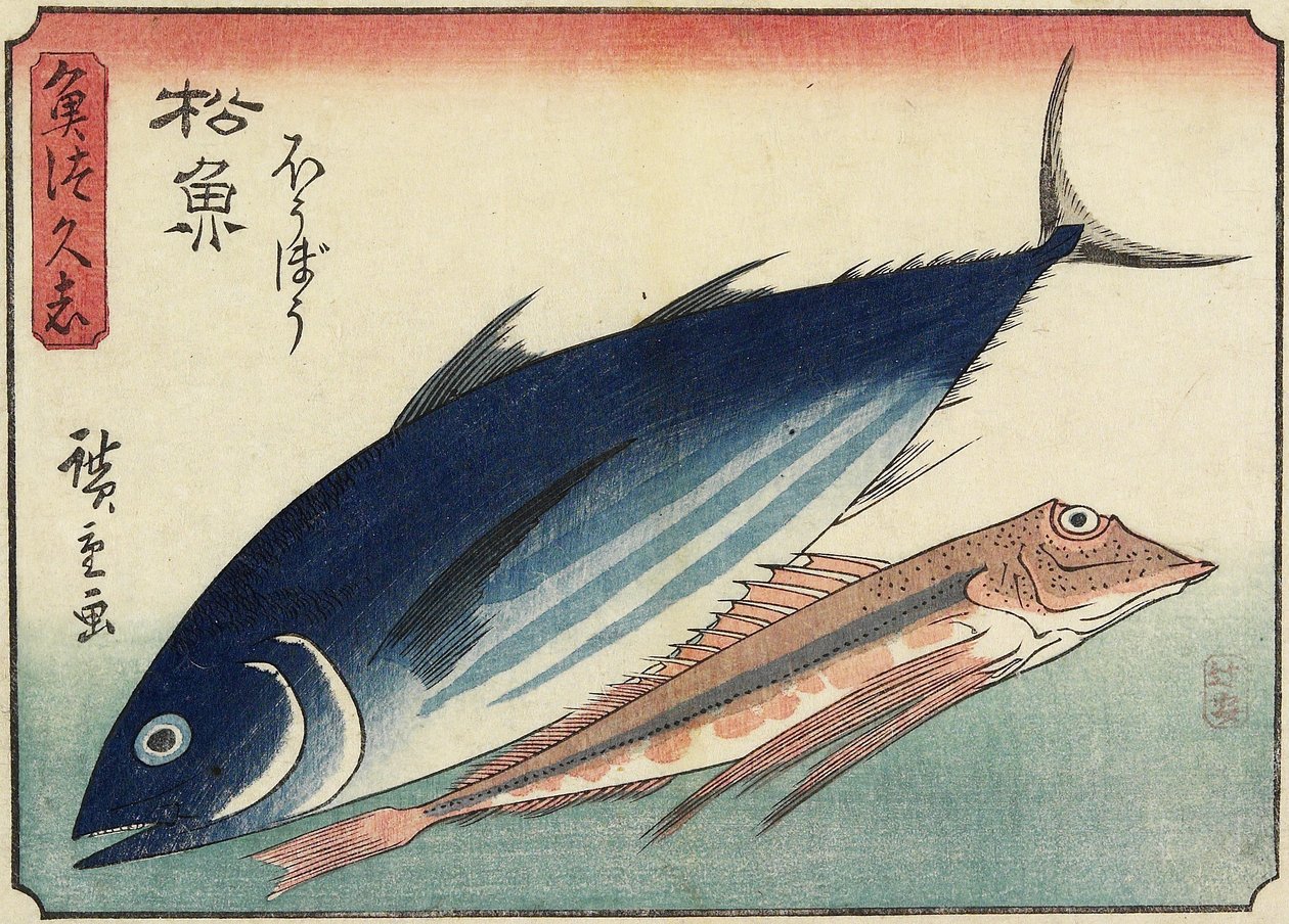 Bonito und Knurrhahn, 1830-1844 von Utagawa Hiroshige