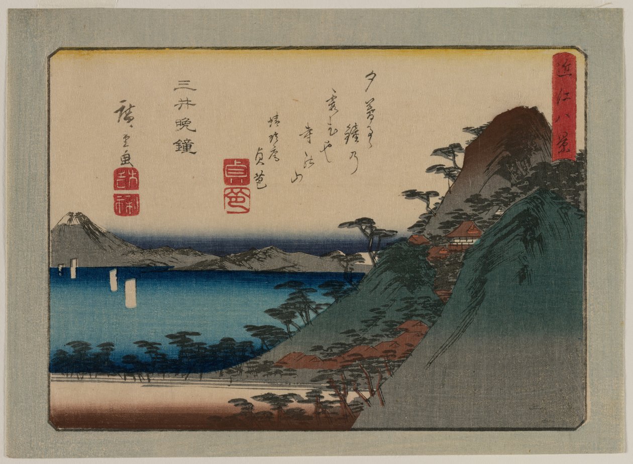 Abendglocke im Mii-Tempel, aus der Serie Acht Ansichten der Provinz Omi von Utagawa Hiroshige