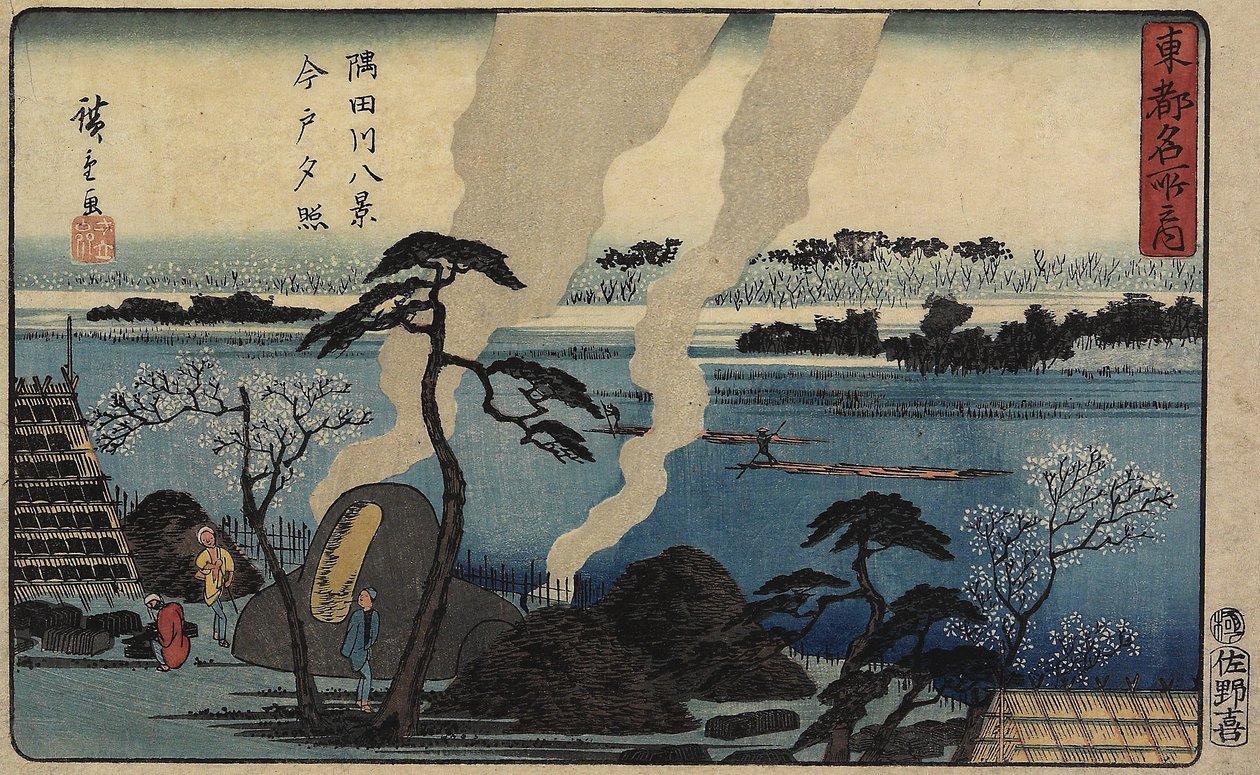 Abendglühen in Imado, ca. 1840-1842 von Utagawa Hiroshige