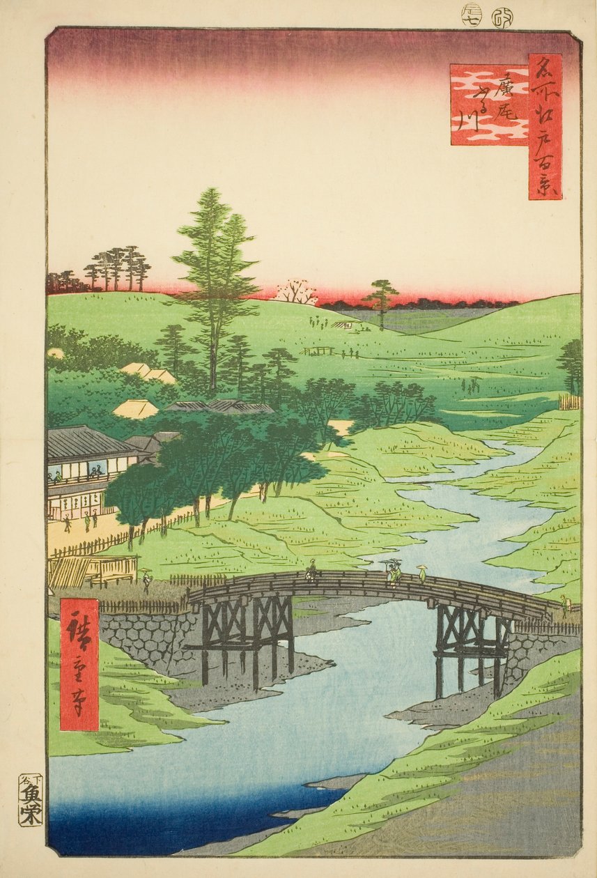 Furukawa-Fluss, Hiroo, Nr. 22 aus der Serie "Hundert berühmte Ansichten von Edo" von Utagawa Hiroshige