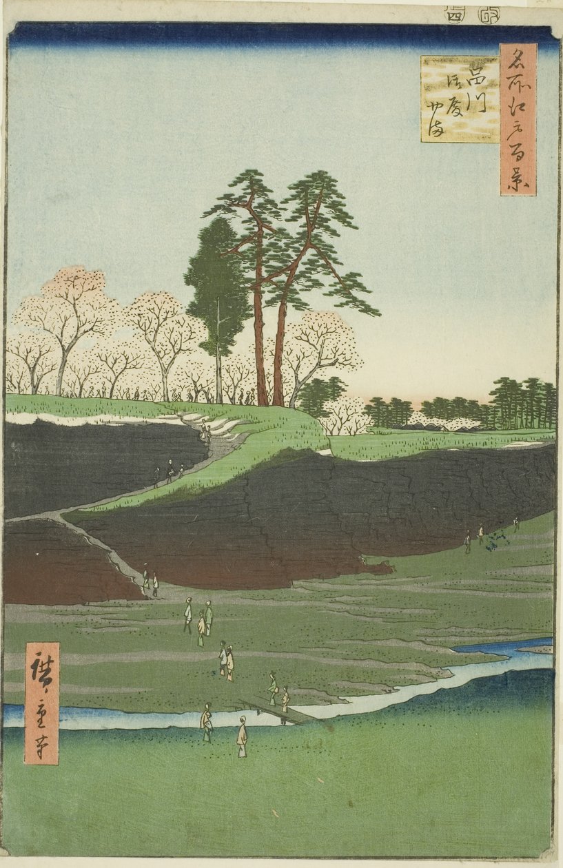 Goten Hill in Shinagawa, aus der Serie "Hundert berühmte Ansichten von Edo" von Utagawa Hiroshige