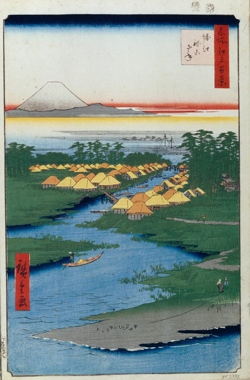 Horie und Nekozane Einhundert berühmte Ansichten von Edo, 1856-1858 von Utagawa Hiroshige