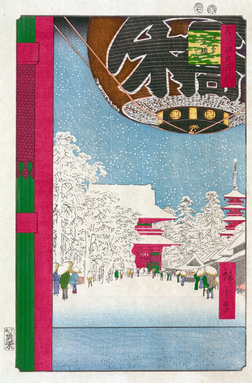 Kinryuzan-Tempel in Asakusa, Einhundert berühmte Ansichten von Edo, 1856-1858 von Utagawa Hiroshige