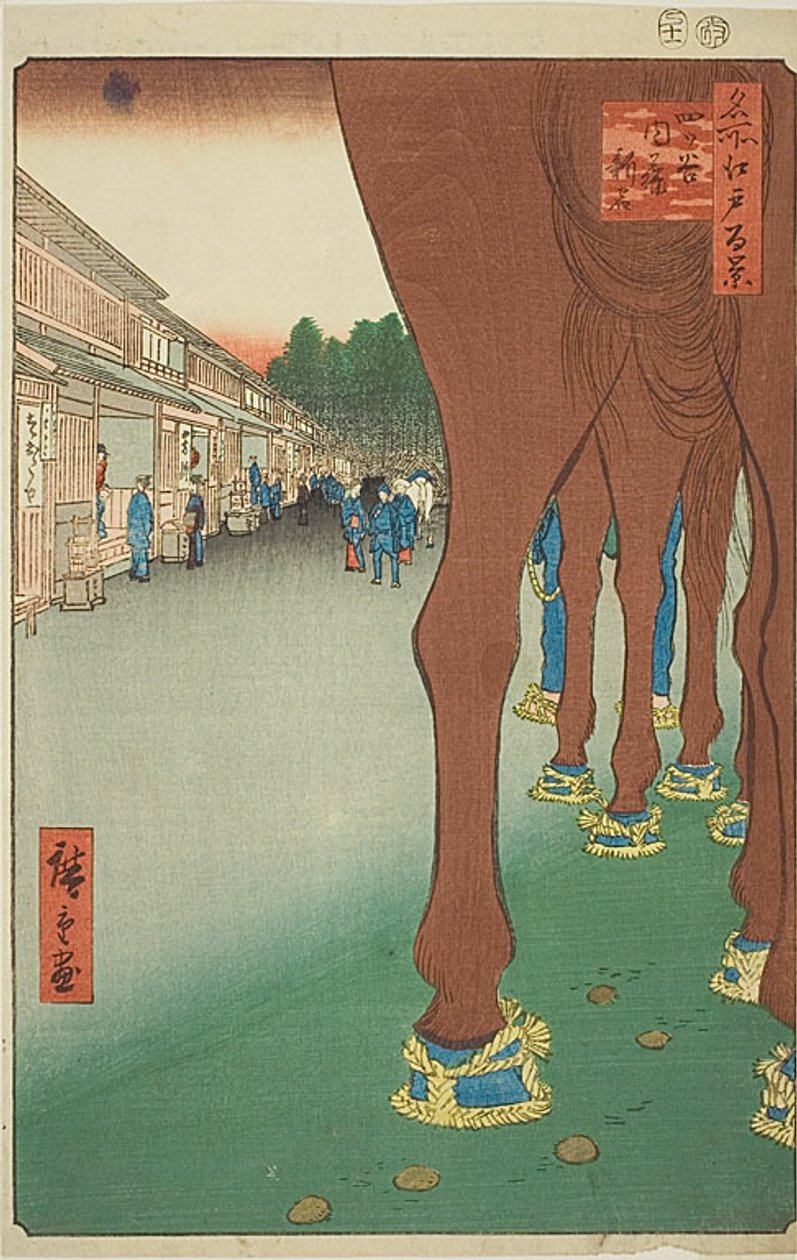 Naito Shinjuku bei Yotsuya (Yotsuya Naito Shinjuku), Nr. 86 aus der Serie "Hundert berühmte Ansichten von Edo (Meisho Edo hyakkei)" von Utagawa Hiroshige