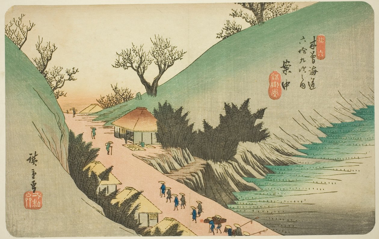 Nr. 16: Annaka, aus der Serie "Neunundsechzig Stationen des Kisokaido (Kisokaido rokujukyu tsugi no uchi)" von Utagawa Hiroshige