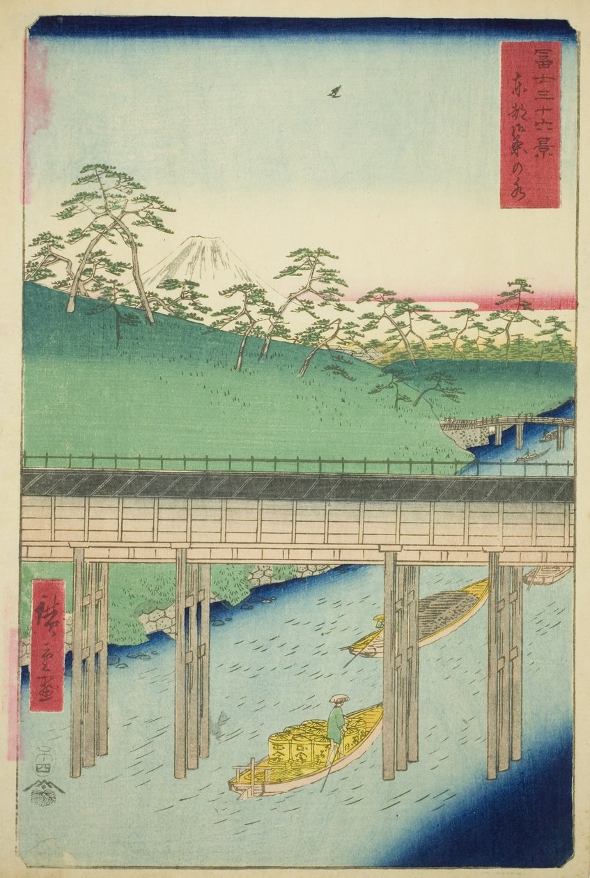 Ochanomizu in der östlichen Hauptstadt (Toto Ochanomizu), aus der Serie "Sechsunddreißig Ansichten des Berges Fuji (Fuji sanjurokkei)" von Utagawa Hiroshige