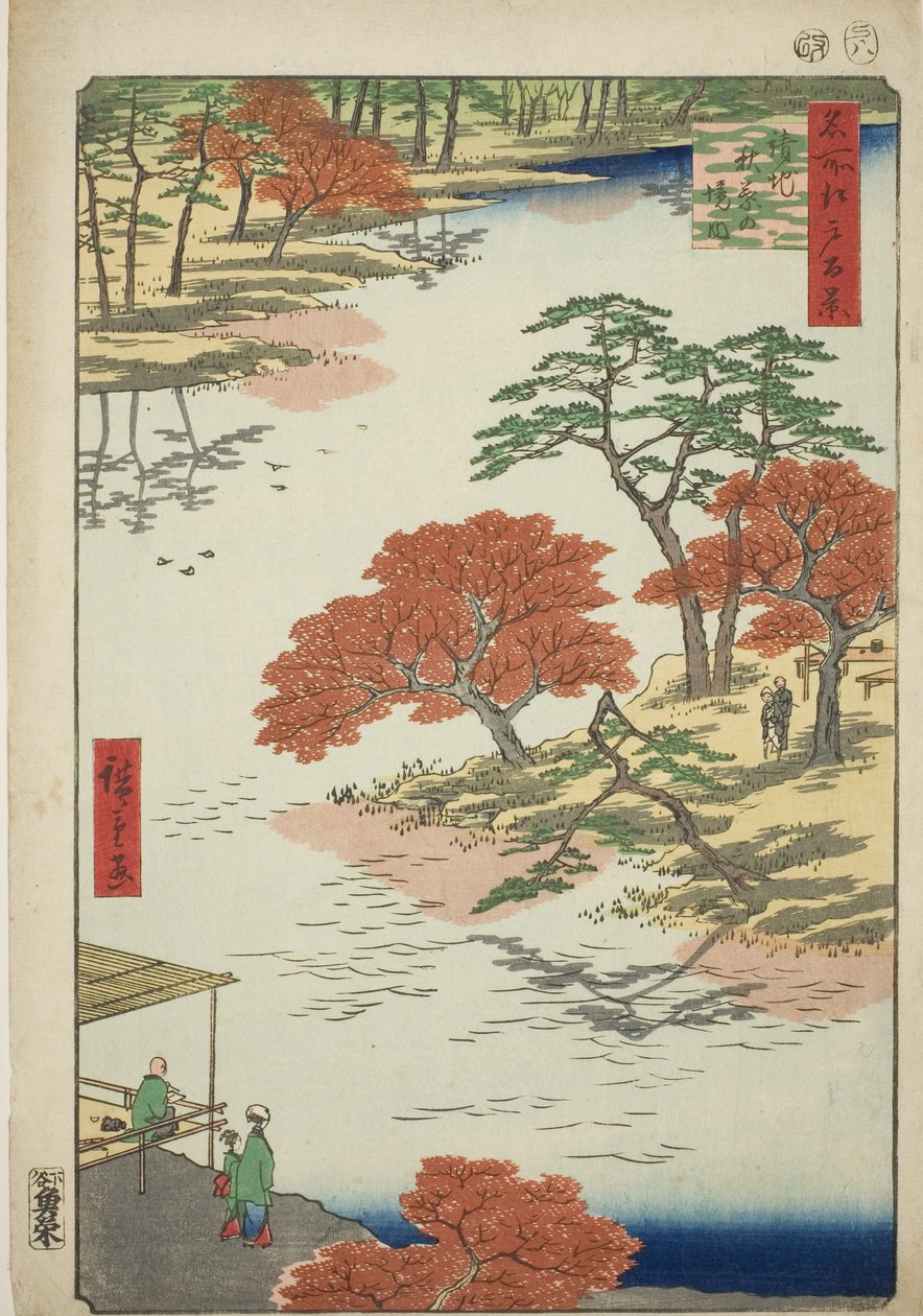 Bezirk des Akiba-Schreins, Ukeji (Ukeji Akiba no keidai), aus der Serie „Hundert berühmte Ansichten von Edo (Meisho Edo hyakkei)“ von Utagawa Hiroshige