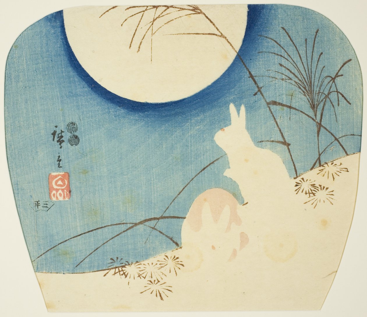 Kaninchen im Mondlicht von Utagawa Hiroshige