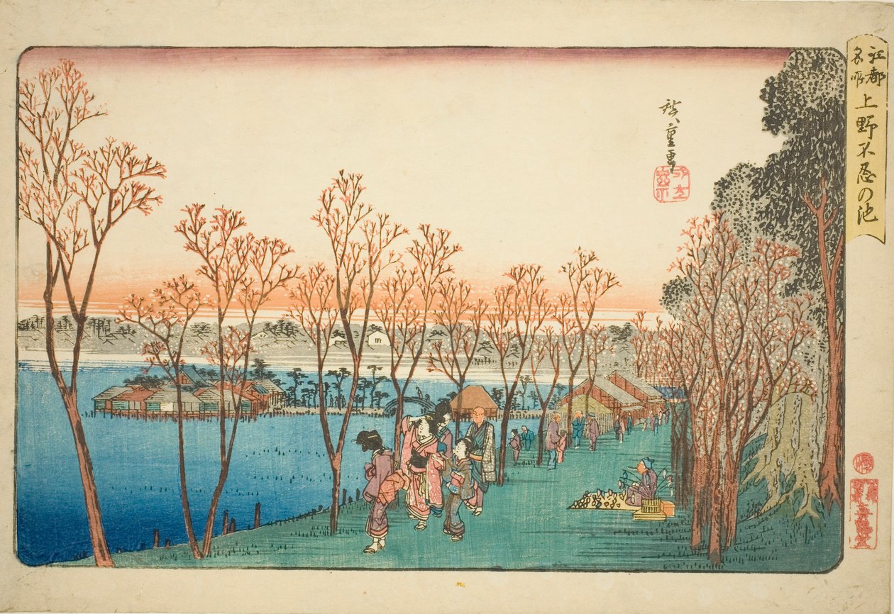 Shinobazu-Teich in Ueno, aus der Serie "Berühmte Orte in Edo" von Utagawa Hiroshige